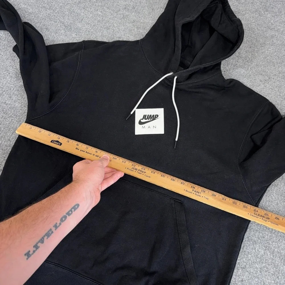 Jordan Jumpman Classic Hoodie Men Large Black Terry Graphic Logo Nike Air